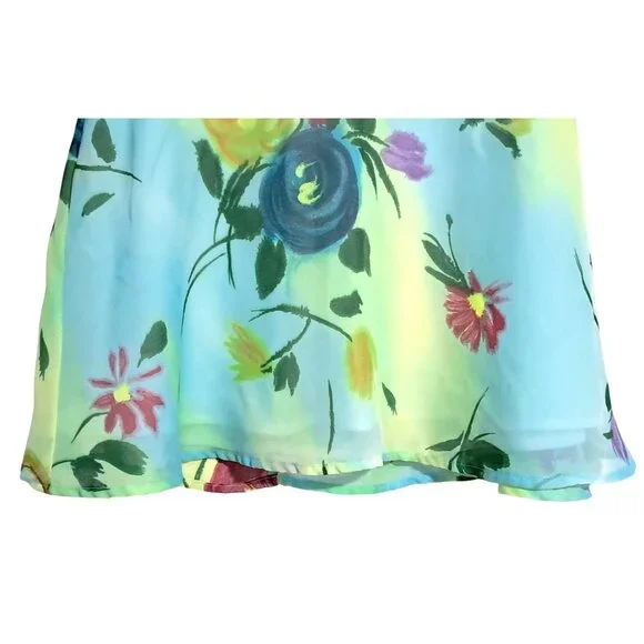 Xoxo Mini Skirt Womens Size 7 Floral Print Y2K Skater Polyester Made In USA - Picture 6 of 12